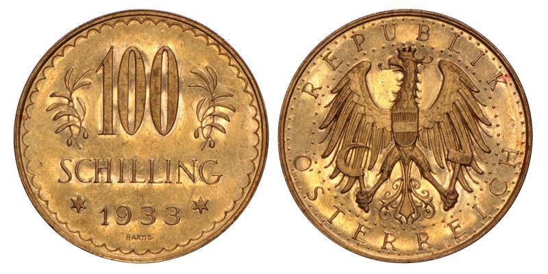 Austria. Republic. 100 Schilling. 1933.