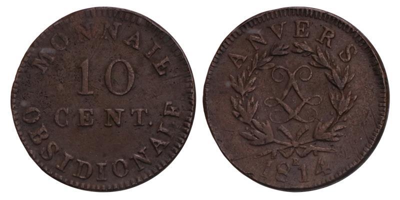 Belgium. Antwerpen. 10 Centimes. 1814 R.