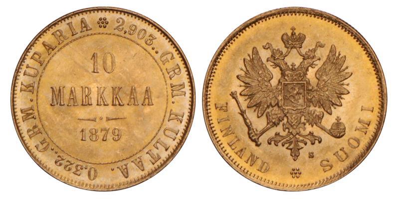 Finland. 10 Markkaa. 1879.