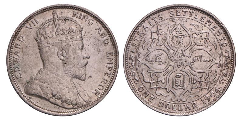 Straits Settlements. Edward VII. 1 Dollar. 1904.