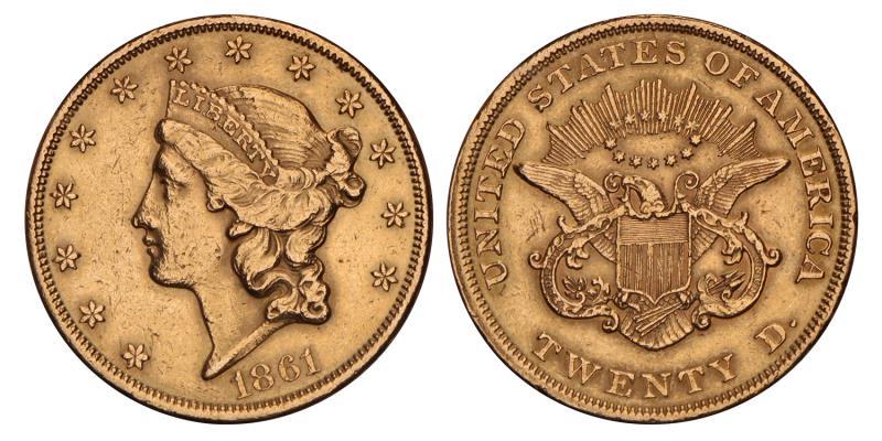 USA. 20 Dollars. 1861.