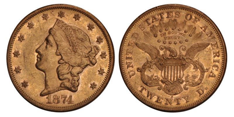 USA. 20 Dollars. 1874 S.