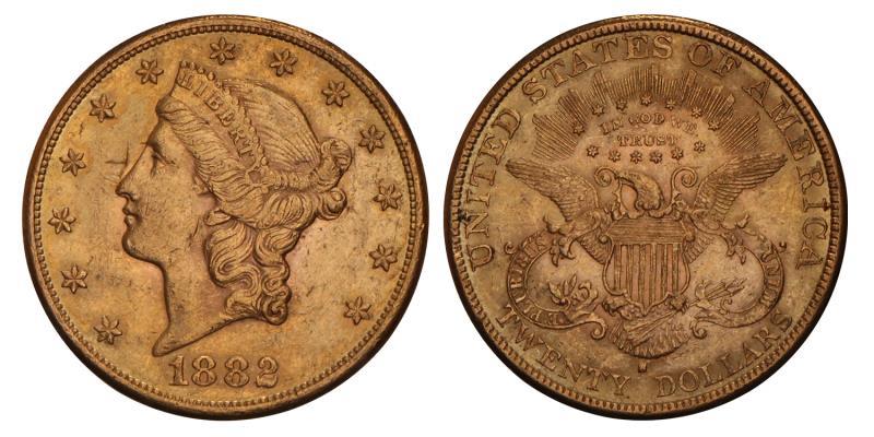 USA. 20 Dollars. 1882 S.