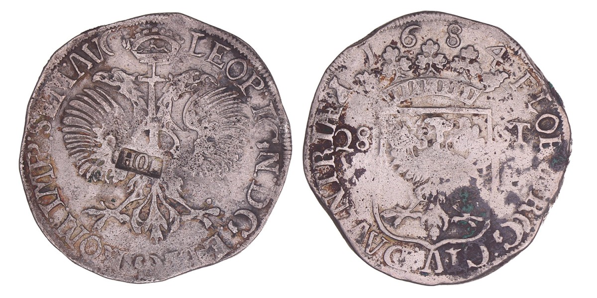 Florijn van 28 Stuiver met Hollandse klop Deventer 1684. Zeer fraai -.