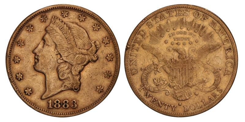 USA. 20 Dollars. 1883 S.