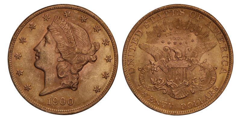 USA. 20 Dollars. 1900.