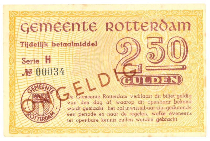 Nederland. 2½ gulden. Noodgeld. Type 1940. Rotterdam - UNC.