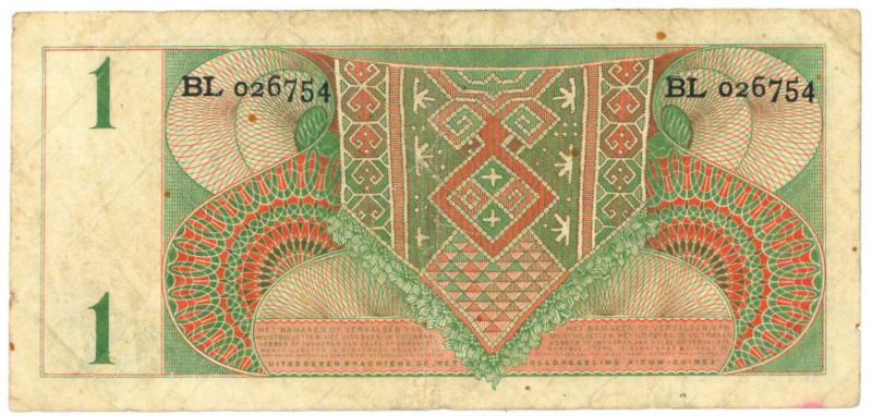 New Guinea. 1 gulden. Banknote. Type 1954. - Fine.