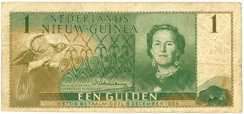 New Guinea. 1 gulden. Banknote. Type 1954. - Fine +.