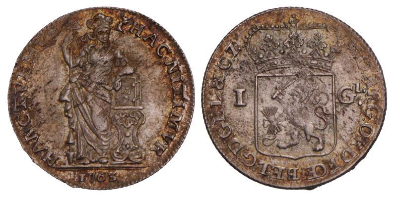 1 Gulden Gelderland 1763. Zeer Fraai / Prachtig.