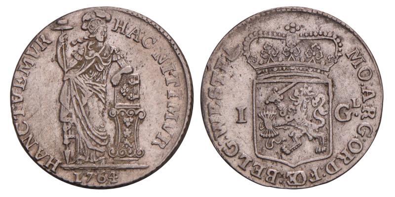 1 Gulden West-Friesland 1764. Zeer Fraai -.