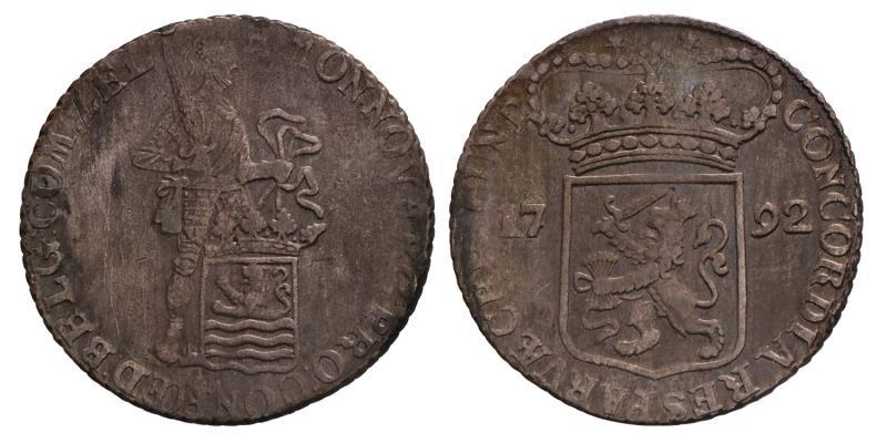 Zilveren dukaat Zeeland 1792. Zeer Fraai -.