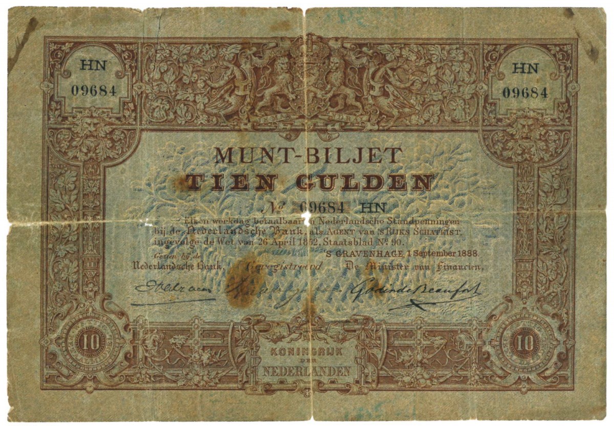 Nederland 10 gulden Bankbiljet Type 1878 - Zeer goed