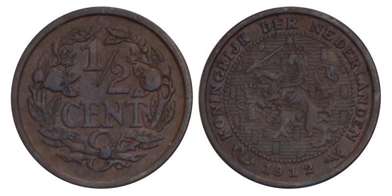 ½ Cent Wilhemina 1912. FDC.
