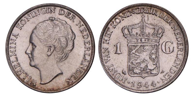 1 Gulden Wilhelmina 1944. FDC.