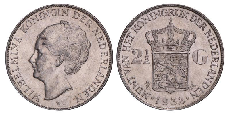 2½ Gulden Wilhelmina 1932. Prachtig / FDC.