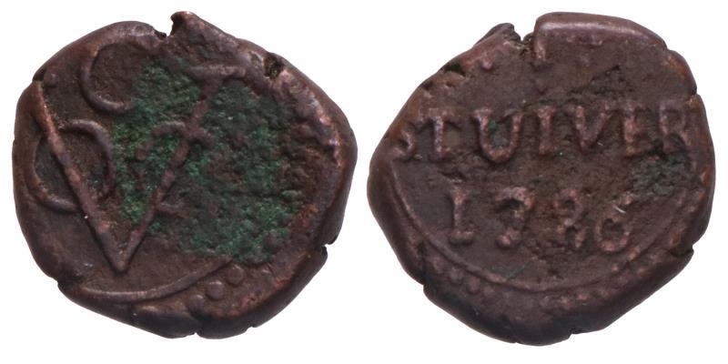 Stuiver V.O.C. 1786. Zeer Fraai -.
