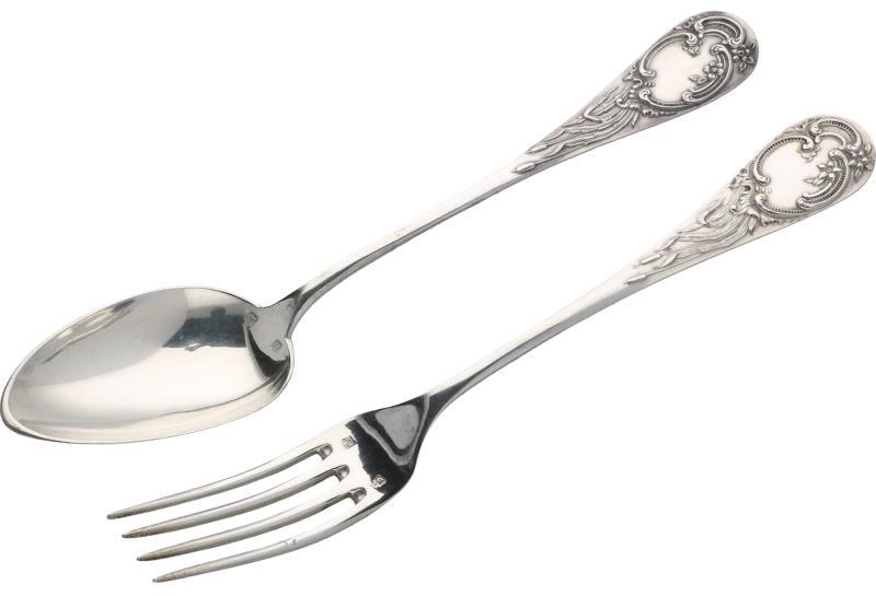 (12 + 12) Lepels en vorken zilver.