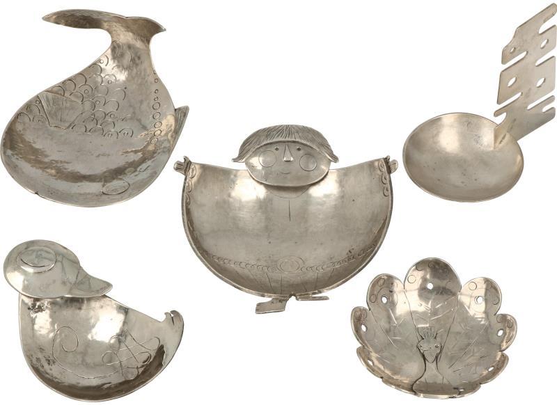 (5) Amuseschaaltjes zilver.