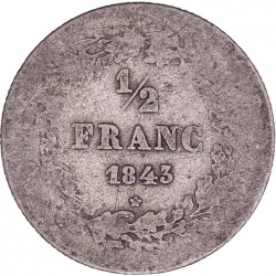 Belgium. Leopold I. ½ Franc. 1843.