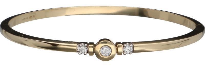 Diamonde slavenarmband geelgoud, ca. 0,26 ct. diamant - 14 kt.