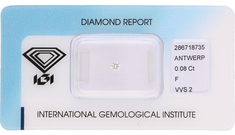 IGI rond briljant geslepen diamant 0.08 ct.