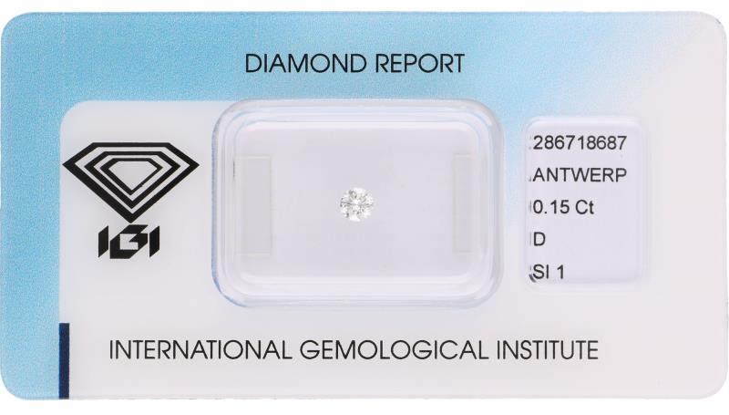 IGI rond briljant geslepen diamant 0.15 ct.