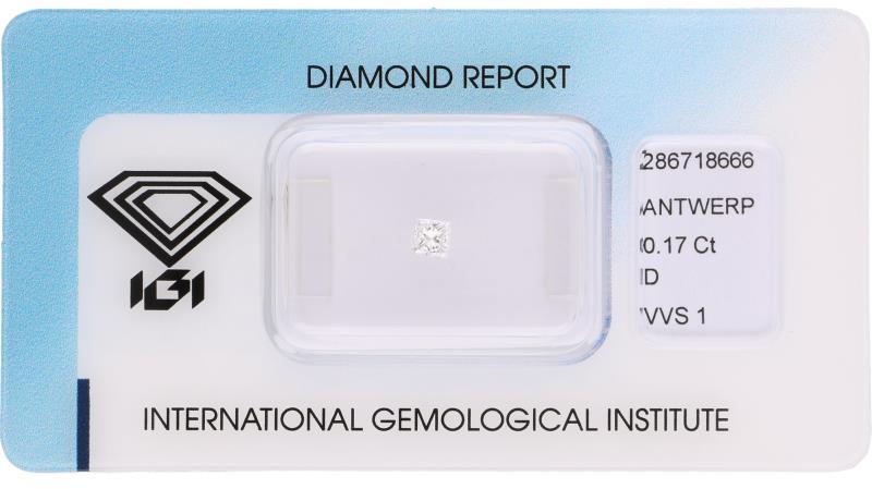 IGI princess geslepen diamant 0.17 ct.