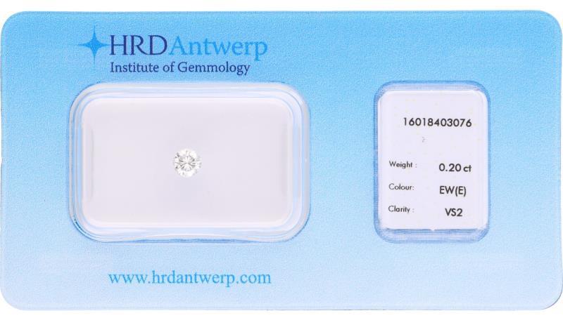 HRD rond briljant geslepen diamant 0.20 ct.