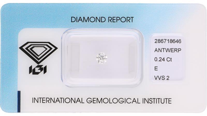 IGI rond briljant geslepen diamant 0.24 ct.