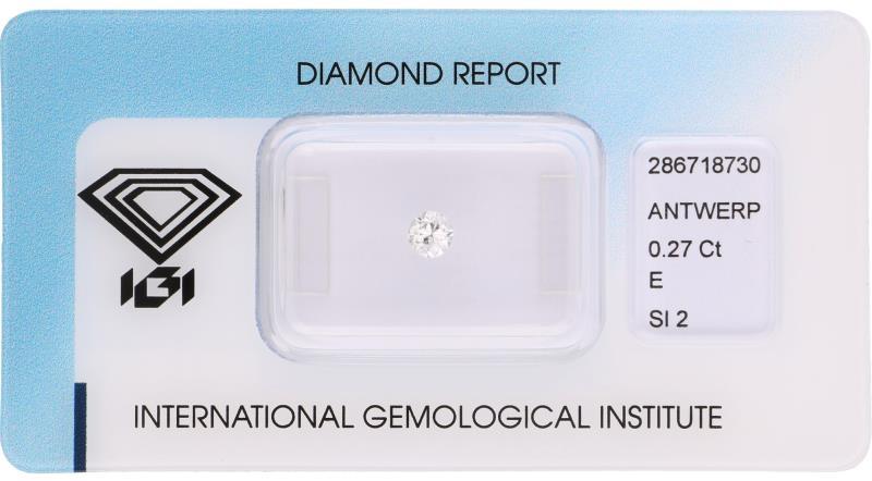 IGI old European cut geslepen diamant 0.27 ct.