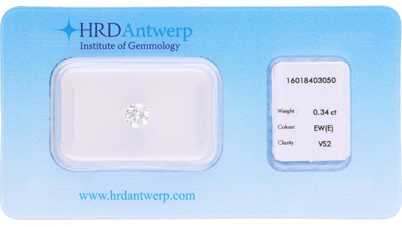 HRD rond briljant geslepen diamant 0.34 ct.