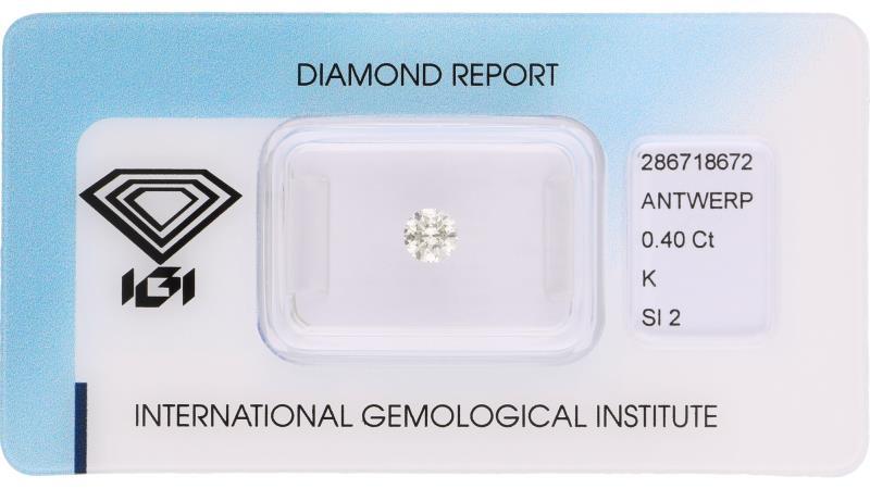 IGI rond briljant geslepen diamant 0.40 ct.