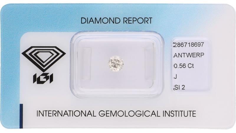 IGI rond briljant geslepen diamant 0.56 ct.
