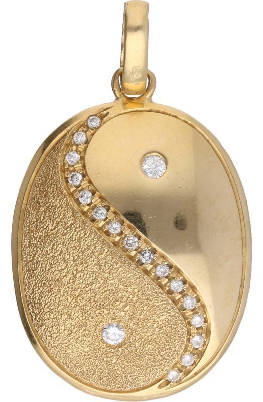 Hanger geelgoud, ca. 0,14 ct. diamant - 14 kt.