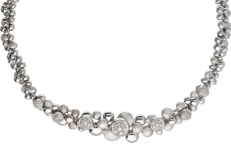 Design collier witgoud, ca. 0,42 ct. diamant - 14 kt.