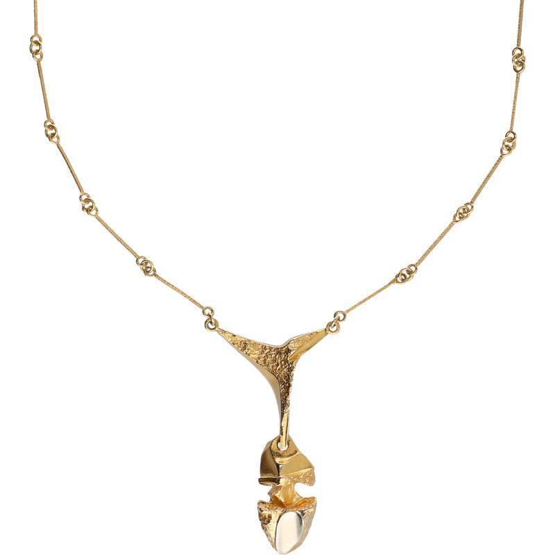 Lapponia Kaira Björn Weckström design collier met hanger bicolor goud - 14 kt.