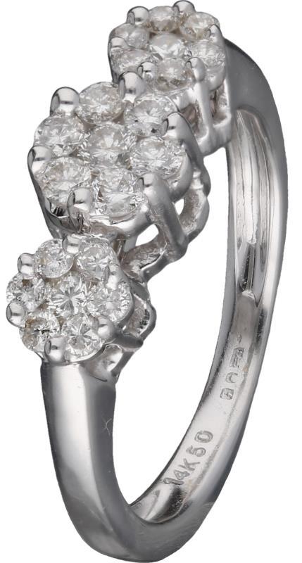 Ring witgoud, ca. 0,36 ct. diamant - 14 kt.