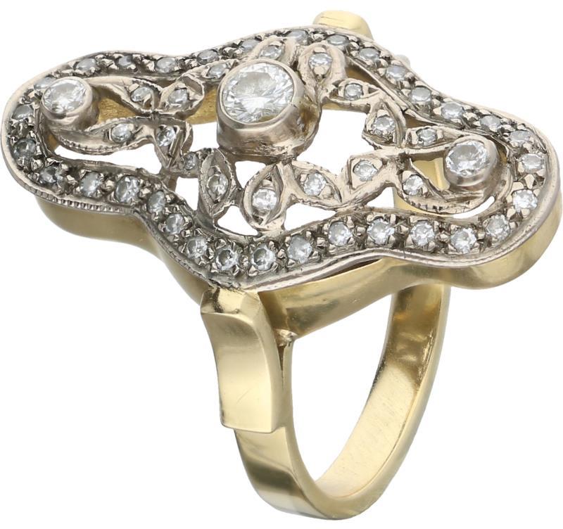 Belle Epoque ring geelgoud, ca. 0,39 ct. diamant - 18 kt.