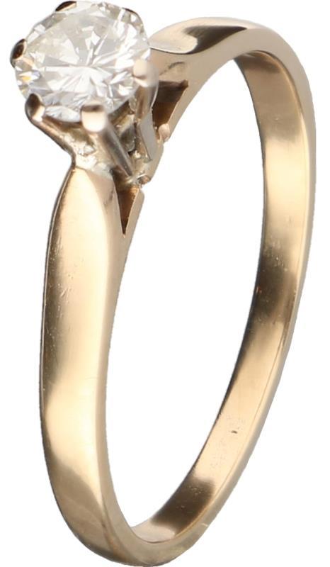 Solitair ring geelgoud, 0,35 ct. diamant - 14 kt.