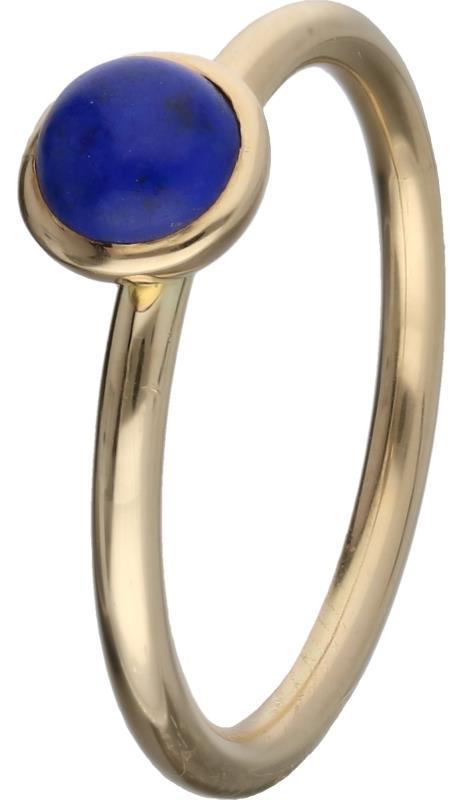Solitair ring geelgoud, lapis lazuli - 14 kt.