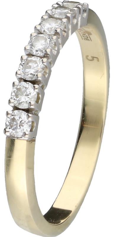 Diamonde rij ring geelgoud, ca. 0,35 ct. diamant - 14 kt.