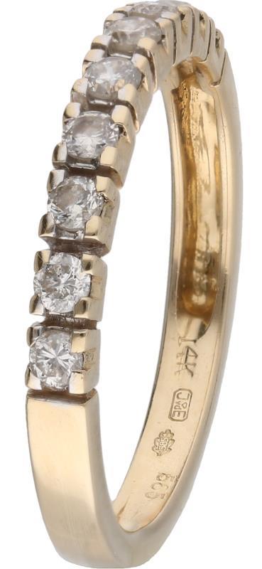 Rij ring geelgoud, ca. 0,36 ct. diamant - 14 kt.
