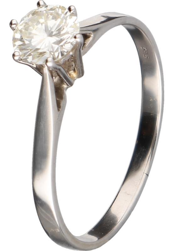 Solitair ring witgoud, ca. 0,67 ct. diamant - 14 kt.