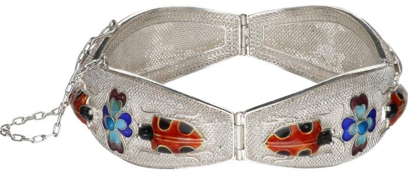 Armband zilver, veelkleurige emaille - 925/1000.