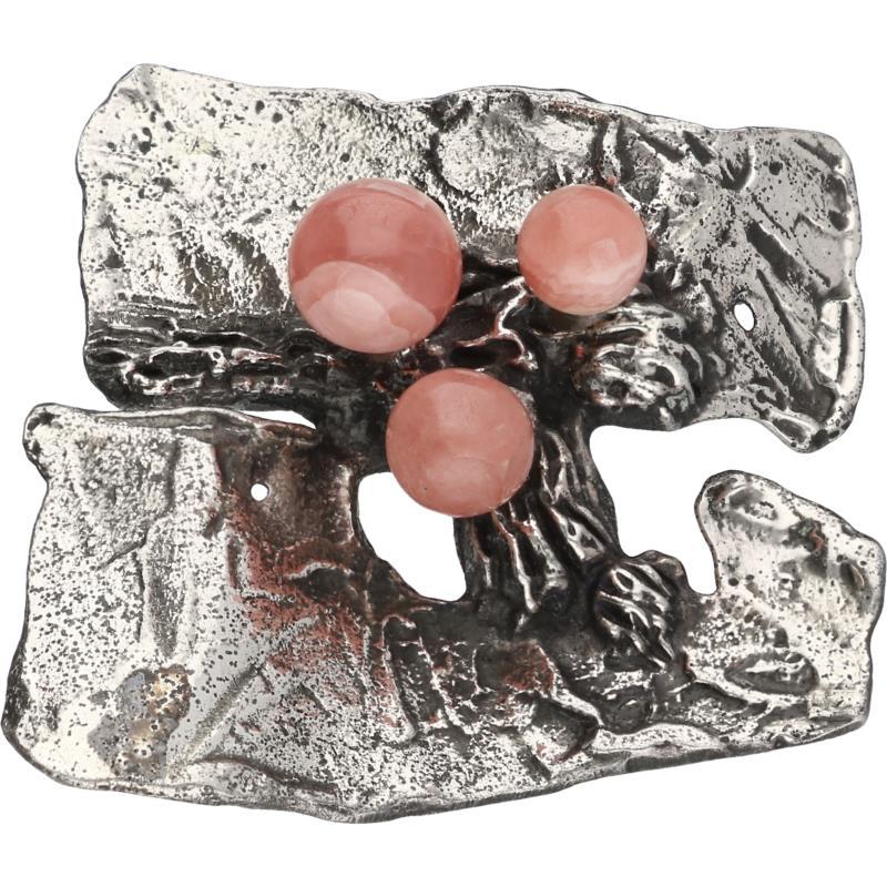 Design broche zilver, rhodochrosiet - 835/1000.
