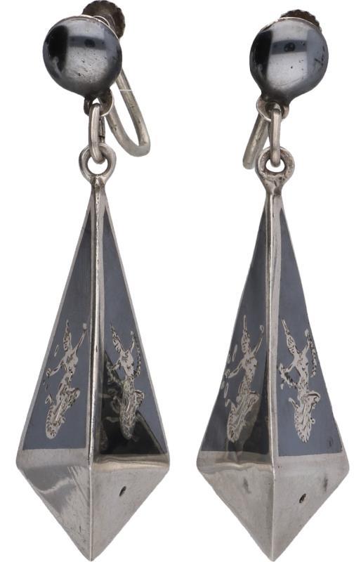 Antiek oorhangers zilver - 835/1000 en BWG.