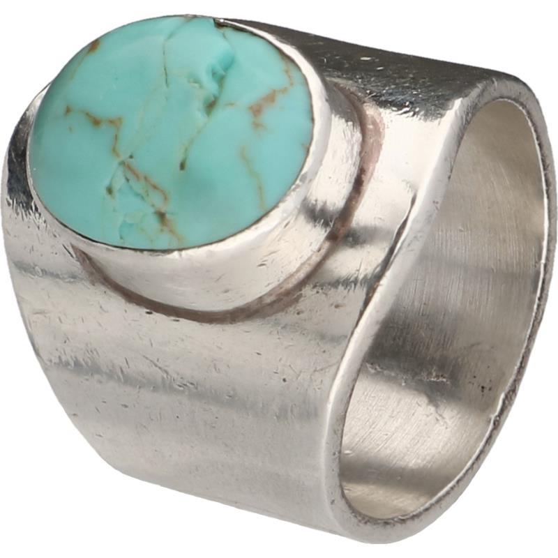 Band ring zilver, turkoois - 925/1000.