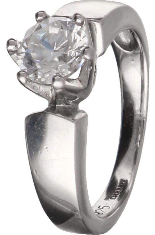 Chanti solitair ring zilver, zirkonia - 925/1000.