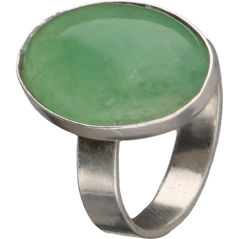 Solitair ring zilver, aventurijn - 835/1000.